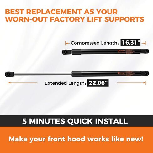 6124 Gas Struts Rear Trunk Lift Support Shock for Chrysler Town & Country 2008-2012, Dodge Grand Caravan 2008-2020 Liftgate Tailgate, 2 Pack in Saudi Arabia
