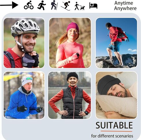 vidsel 100% Cotton Skull Caps for Men Women Breathable Night Cap Sleep Hats Soft Lightweight Running Beanie Helmet Liner in Kuwait