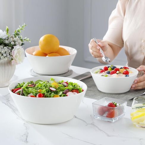 Malacasa 35 أوقية أوعية الحساء ، أوعية الخزف البيضاء مجموعة من 4 ، الأوعية العميقة للمطبخ ، الأوعية الخزفية الكبيرة للحساء ، الحبوب ، السلطة ، رامين والفواكه وغسالة الصحون وميكروويف آمنة ، سلسلة عادية in Kuwait