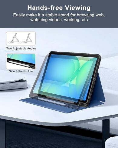 TiMOVO Case for Samsung Galaxy Tab S10 FE 10.9'' 2025 / S9 FE 5G 10.9'' / S9 11'' 2023 with S Pen Holder, Multi-Angle Viewing Stand Cover with Soft TPU Back, Auto Wake/Sleep, Black in Saudi Arabia