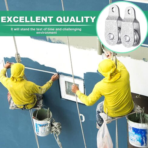 20 Pcs Small Single Pulley Block Wheel Bearing Inside Single Snatch Cable Pulley Block Galvanized Hanging Rope Pulley for 6mm / 0.23 Inch Wire Rope, Load Capacity 70 Lbs in Kuwait