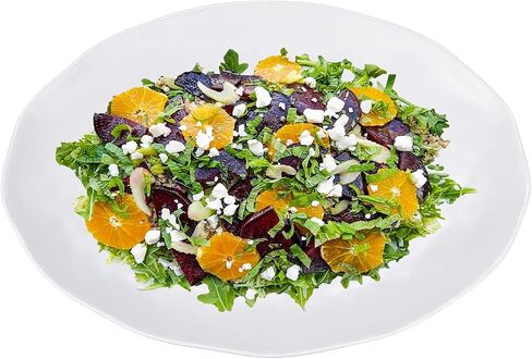 Yalin Oval Large Serving Platter, 16 Inch Melamine Serving Tray, Great for Restaurant, Steak, Salad and Everyday, Set of 2 White Dinner Plates in Kuwait