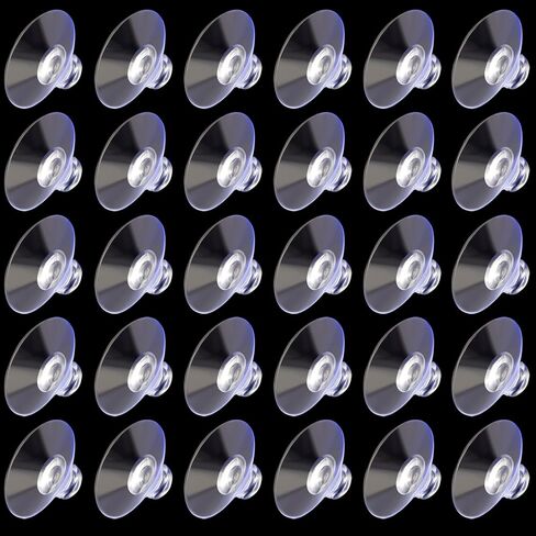 Oiiki 30 PCS 35mm أكواب شفط قوية مع روابط سحاب 50 PCS ، منصات مصاصة مضادة للمطاط بدون خطافات ، أكواب شفط لأسطح الطاولة الزجاجية ، خزان السمك ، أثاث المطبخ - واضح in Kuwait