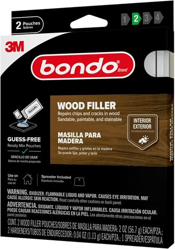 Bondo Body Repair Kit Ready Mix Pouches, Repairs One Large Hole Up to 3" with Patch, 1 Original Filler & Hardener, 1 Fiberglass Filler & Hardener, 1 Self-Adhesive Body Patch, 1 Spreader (BRKIT-2PK-ES) in Saudi Arabia