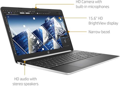 HP 17.3 Business Touchscreen Laptop, Core 7-150U(10 Cores, Up to 5.4 GHz), 64 GB RAM, 4 TB SSD, 17.3" HD+ Touchscreen, Copilot, Wi-Fi 6, Backlit Keyboard, Office 2024 Lifetime License, Windows 11 Pro in Saudi Arabia