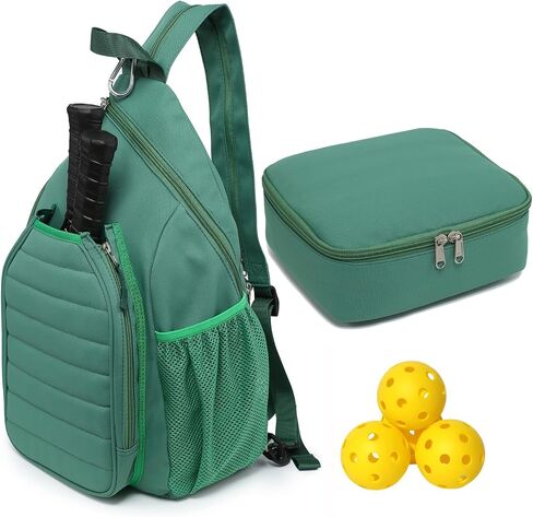 RAINBOW SMILE Sling Bag Crossbody Backpack for Pickleball Paddle Tennis Racketball Travel for Men and Women, with Ice Bag 2PS in Kuwait