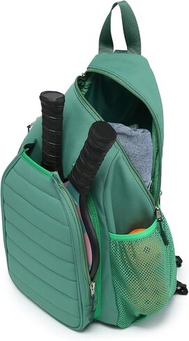 RAINBOW SMILE Sling Bag Crossbody Backpack for Pickleball Paddle Tennis Racketball Travel for Men and Women, with Ice Bag 2PS in Kuwait