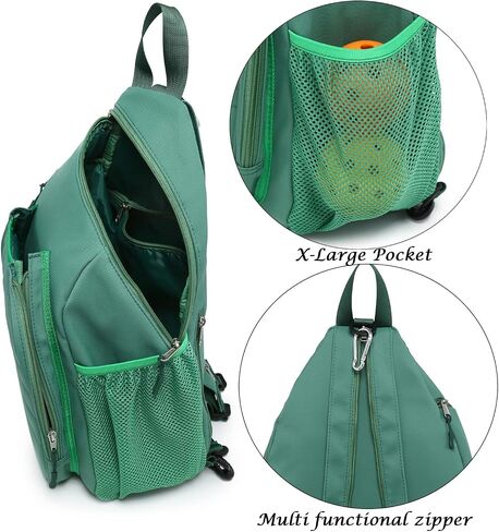 RAINBOW SMILE Sling Bag Crossbody Backpack for Pickleball Paddle Tennis Racketball Travel for Men and Women, with Ice Bag 2PS in Kuwait