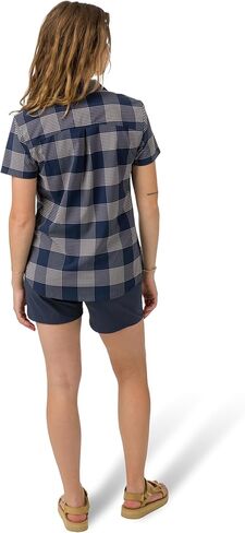 Flylow Women's Anderson Plaid Button-Up Shorts Sleeve UPF Shirt for Travel & Casual Wear in Kuwait