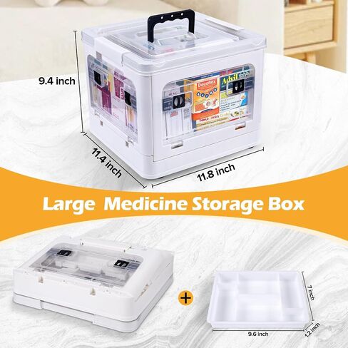 20 QT Plastic Storage Bins with Lids, Folding Storage Box with Removable Tray for Art Supply Craft Organizers, Sewing, Bead, Tool, Toy, Clear Storage Container with Wheels and Handle in Saudi Arabia