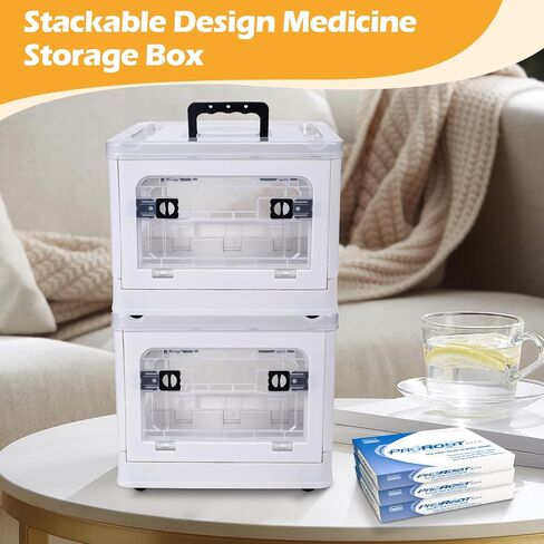 20 QT Plastic Storage Bins with Lids, Folding Storage Box with Removable Tray for Art Supply Craft Organizers, Sewing, Bead, Tool, Toy, Clear Storage Container with Wheels and Handle in Saudi Arabia