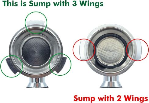 MacMaxe Sump Portafilter Filter Handle Assembly 5513200369 with 2 Cup Filter Basket For Delonghi Dedica Espresso EC680, EC685, EC695 & EC885 (3 Wings) in Saudi Arabia