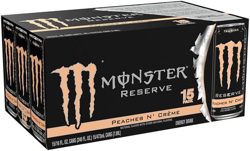 Monster Energy Reserve Peaches N Creme ، مشروب الطاقة ، 16 أونصة (حزمة من 15) in Saudi Arabia