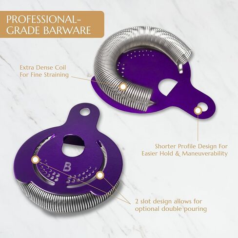 Bull in China Hawthorne Strainer - Matte White | Bar Hand Strainer | Cocktail Strainer | Strainer for Bartending | Mixing Glass Strainer in Kuwait