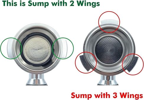 MacMaxe Sump Portafilter Filter Handle Assembly 5513200369 with 2 Cup Filter Basket For Delonghi Dedica Espresso EC680, EC685, EC695 & EC885 (3 Wings) in Saudi Arabia