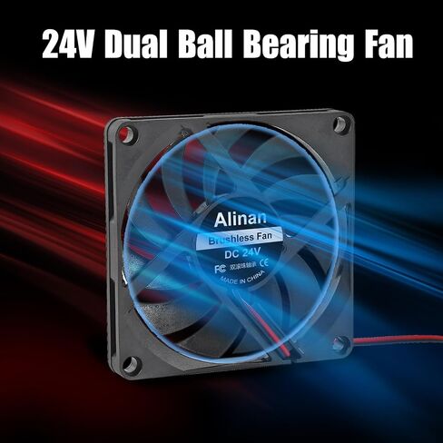 Alinan 4pcs 8010 80mm × 10 مم 5 فولت محامل الكرة المزدوجة معجبة بدون فرش 2pin 2pin DC مروحة العادم in Kuwait