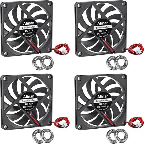 Alinan 4pcs 8010 80mm × 10 مم 5 فولت محامل الكرة المزدوجة معجبة بدون فرش 2pin 2pin DC مروحة العادم in Kuwait