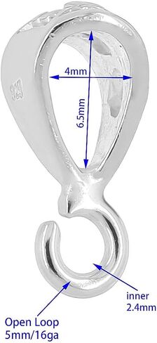 egemmall Sterling Silver Pendant Clasp Bail Connector with Open Loop in Saudi Arabia