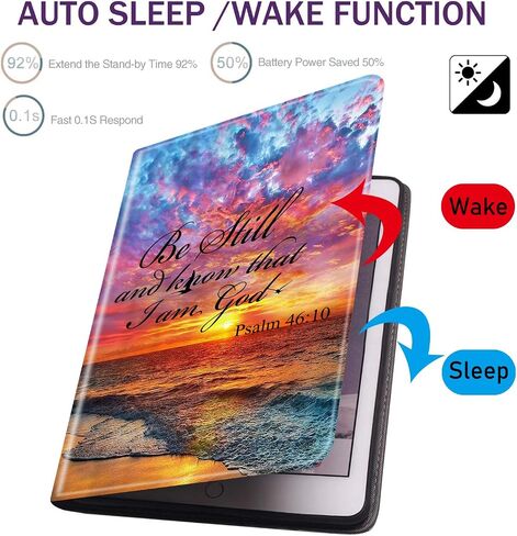 Case for Samsung Galaxy Tab S8 Plus 2022/S7 FE 2021/S7 Plus 2020 12.4 inch, Ultra-Thin Multi-Angle Bracket Full Body Case with Wake/Sleep Function - Sunsets, Beaches, Seagulls and Waves in Kuwait