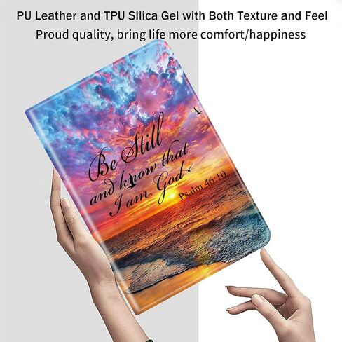Case for Samsung Galaxy Tab S8 Plus 2022/S7 FE 2021/S7 Plus 2020 12.4 inch, Ultra-Thin Multi-Angle Bracket Full Body Case with Wake/Sleep Function - Sunsets, Beaches, Seagulls and Waves in Kuwait