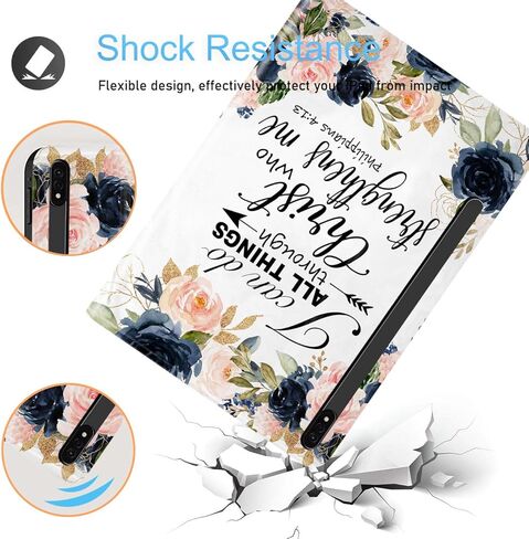 Case for Samsung Galaxy Tab S8 Plus 2022/S7 FE 2021/S7 Plus 2020 12.4 inch, Ultra-Thin Multi-Angle Bracket Full Body Case with Wake/Sleep Function - Sunsets, Beaches, Seagulls and Waves in Kuwait