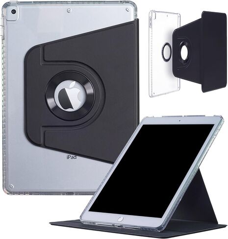 iPad 9 8 7 (10.2'') Case, iPad Air-3 (10.5'') iPad Pro-2 (10.5'') Case, DMaos Magnetic Detachable Smart Cover, 360° Rotation - White in Kuwait