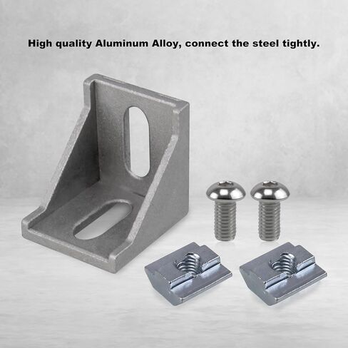 CNQLIS Corner Bracket Connector Set 3D Printer Frame Accessories 4040 Aluminum Corner Bracket Connector with T Nuts and Screws (20 Pcs) in Kuwait
