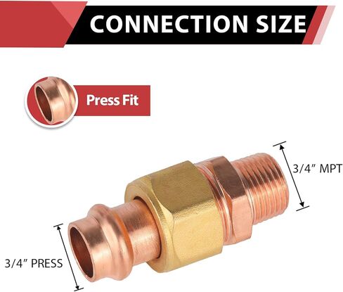 EFIELD Copper 1-Inch Press X 1-inch Male Adapter Union For Copper Pipe Connection (1-inch) in Kuwait