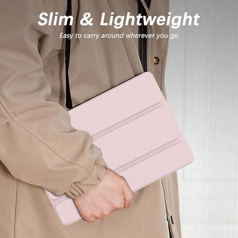 Case for iPad Pro 12.9 Case 6th/5th/4th Gen ، Case Slim Folio مع حامل القلم الرصاص و Wake/Sleep ، غطاء الحامل الذكي Trifold لـ iPad 12.9 Pro Case 2022/2021/2020 - Pink in Kuwait