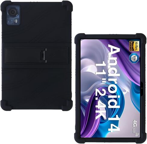 Case for DOOGEE T40/ DOOGEE T30SE/ DOOGEE T30E/ DOOGEE T35/ DOOGEE T30S/ DOOGEE T30 Ultra/DOOGEE T30 Pro Tablet 11 Inch, Soft Silicone Heavy Protective Cover with Adjustable Stand, Black in Saudi Arabia