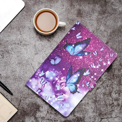 Case for Samsung Galaxy Tab S9 FE 10.9 Inch/S9 11 Inch 2023 Model, Auto Wake/Sleep, Premium PU Leather Folding Stand Cover with Pen Holder & Multiple Viewing Angles - Butterfly in Saudi Arabia