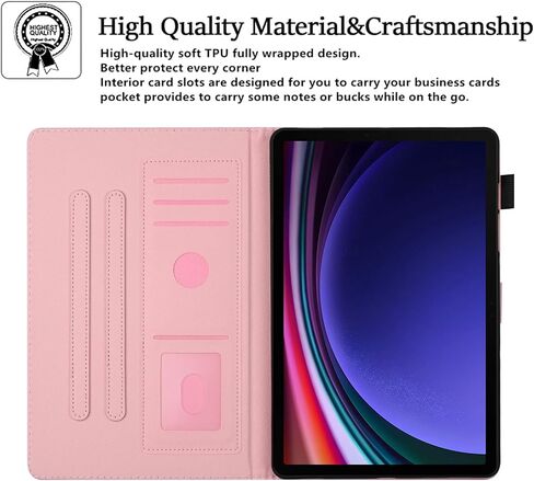 Case for Samsung Galaxy Tab S9 FE 10.9 Inch/S9 11 Inch 2023 Model, Auto Wake/Sleep, Premium PU Leather Folding Stand Cover with Pen Holder & Multiple Viewing Angles - Butterfly in Saudi Arabia