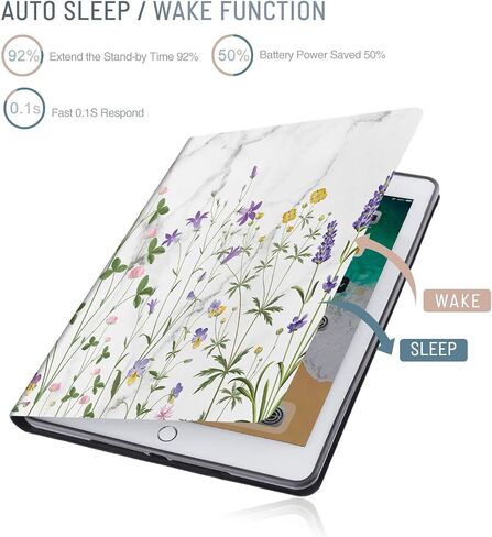 Soft TPU Case for iPad 10.2 / Air 3 10.5 2019 / iPad Pro 10.5 2017, Auto Sleep/Wake with Apple Pencil Holder [Anti Fingerprint][Anti Dirt][Waterproof][Anti Scratch] Case Cover (Country Garden) in Saudi Arabia