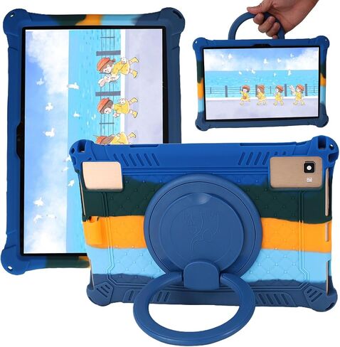 Ytaland Universal case for Sgin Tablet/Byybuo Tablet/ZZB Tablet/Feonal Tablet/Baken Tablet/Lville Tablet/Juninke Tablet 10 Inch, [360°Kickstand] Soft Silicone Case Protective Cover (Colorful Pink) in Saudi Arabia