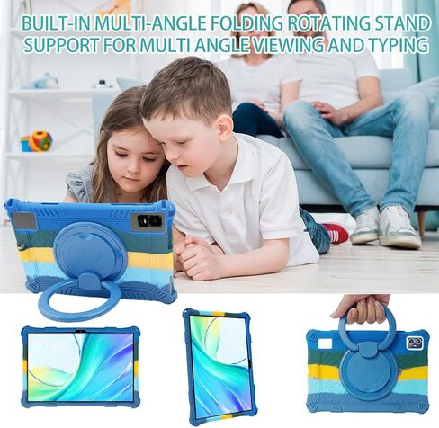 Ytaland Universal case for Sgin Tablet/Byybuo Tablet/ZZB Tablet/Feonal Tablet/Baken Tablet/Lville Tablet/Juninke Tablet 10 Inch, [360°Kickstand] Soft Silicone Case Protective Cover (Colorful Pink) in Saudi Arabia