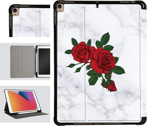 Soft TPU Case for iPad 10.2 / Air 3 10.5 2019 / iPad Pro 10.5 2017, Auto Sleep/Wake with Apple Pencil Holder [Anti Fingerprint][Anti Dirt][Waterproof][Anti Scratch] Case Cover (Country Garden) in Saudi Arabia