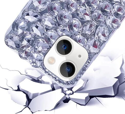 Bonitec Case for iPhone 14 Plus Glitter Case for Women 3D Glitter Sparkle Bling Case Luxury Shiny Crystal Rhinestone Diamond Bumper Clear Gems Cute Case for Women Girls in Kuwait