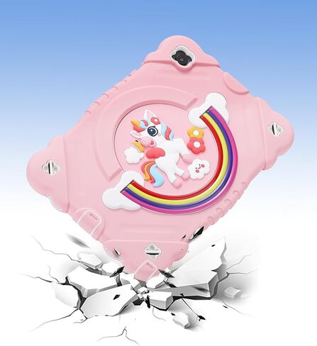 XZC Case for Samsung Galaxy Tab A8 10.5 بوصة (SM-X205N/X200N/X207) 2021/2022 يونيكورن غطاء وقائي مقاوم للصدمات مع حزام كتف قابل للتعديل (وردي) in Kuwait