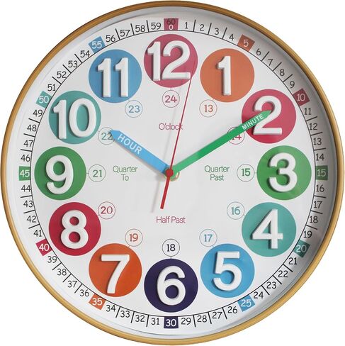 Unicorn Rainbow Pendulum Wall Clock ，Kids' Room Clocks，Silent Non Ticking Children's Quiet Clocks，Décor at School,Bedroom,Kitchen,Classroom,Good GIft in Saudi Arabia