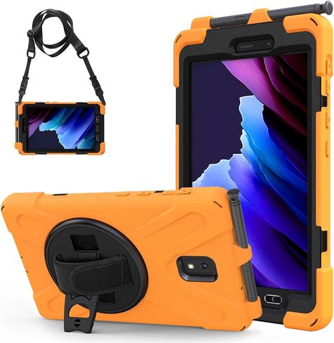 for Samsung Galaxy Tab Active 3/Galaxy Tab Active 5 8.0 inch Case, 3in1 Heavy Duty Rugged Protection Cover with 360 Stand/Hand Strap/Shoulder Strap, Blue in Saudi Arabia
