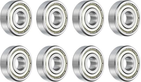 uxcell 8pcs 6001ZZ Deep Groove Ball Bearings 12 x 28 x 8mm Chrome Steel Bearing Double Metal Shielded Precision Bearings, P6 (ABEC 3) in Kuwait