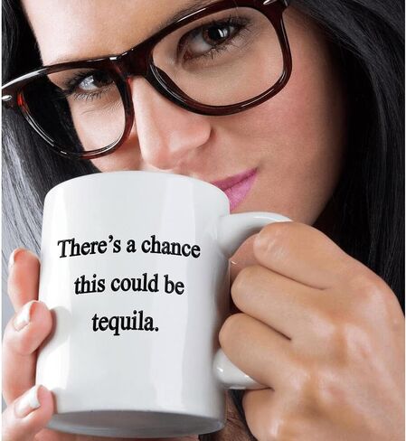 3dRose There's A Chance This Could Be Tequila Mug, 11 oz, Black in Saudi Arabia