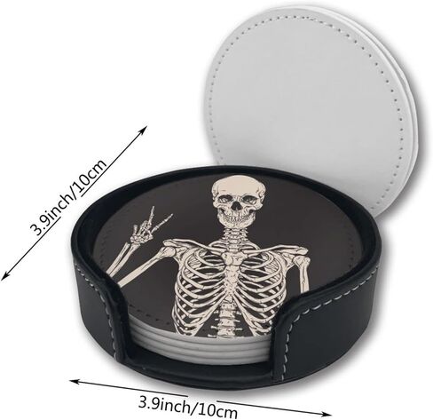 الوقايات الراكون الجديدة للمشروبات مع الوقايات الجلدية ذات الحامل مجموعة من 6 طاولة ديكور حماية الأثاث من علامات المياه الخدش والأضرار in Kuwait