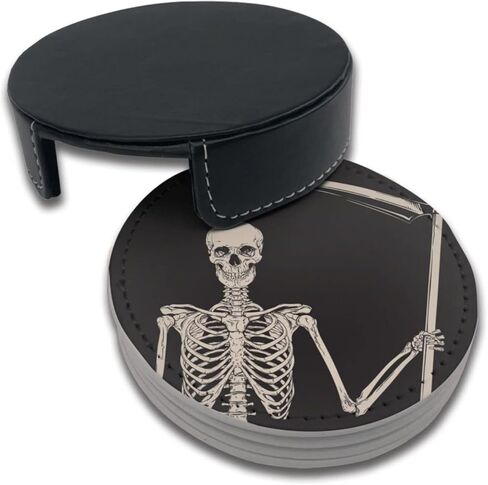 الوقايات الراكون الجديدة للمشروبات مع الوقايات الجلدية ذات الحامل مجموعة من 6 طاولة ديكور حماية الأثاث من علامات المياه الخدش والأضرار in Kuwait