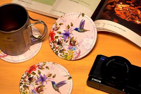Vintage Rooster Coasters for Drinks with Holder Leather Coasters Set of 6 Table Decor Protect Furniture from Water Marks Scratch and Damage in Kuwait