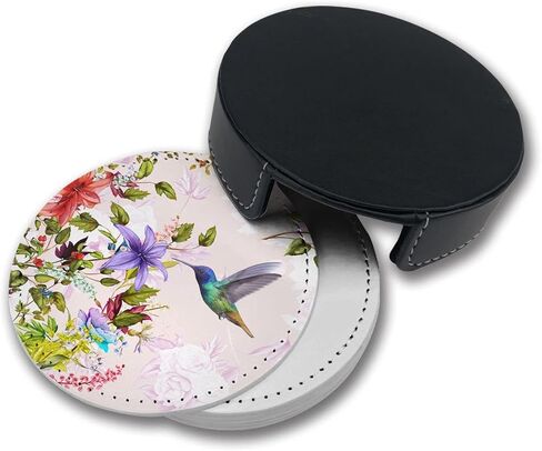 Vintage Rooster Coasters for Drinks with Holder Leather Coasters Set of 6 Table Decor Protect Furniture from Water Marks Scratch and Damage in Kuwait