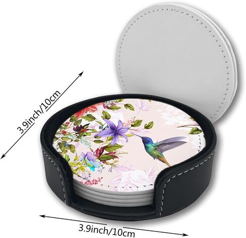 Vintage Rooster Coasters for Drinks with Holder Leather Coasters Set of 6 Table Decor Protect Furniture from Water Marks Scratch and Damage in Kuwait