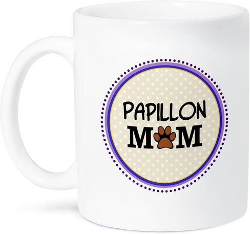 3Dross Papillion Dog Mom Mug ، 11 أوقية ، أسود in Kuwait