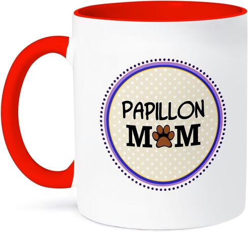3Dross Papillion Dog Mom Mug ، 11 أوقية ، أسود in Kuwait