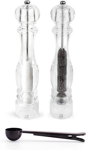 مجموعة هدايا Peugeot Nancy Inch Salt & Pepper Mill ، الأكريليك - مع مقطع توابل من الفولاذ المقاوم للصدأ/كيس (8.75 بوصة) in Kuwait